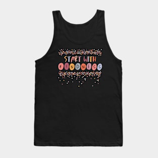 Positive Thinking: Start with Kindness (warm colors, confetti) Tank Top